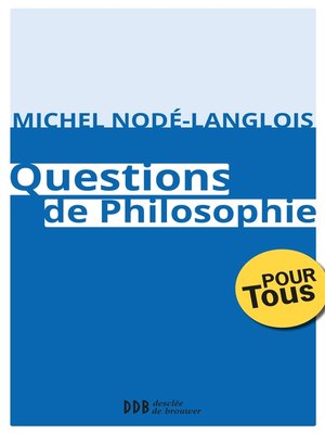cover image of Questions de Philosophie